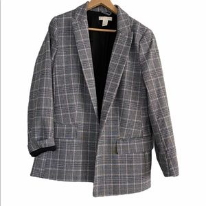 Beautiful Gray Plaid Oversized Blazer H&M Size 12